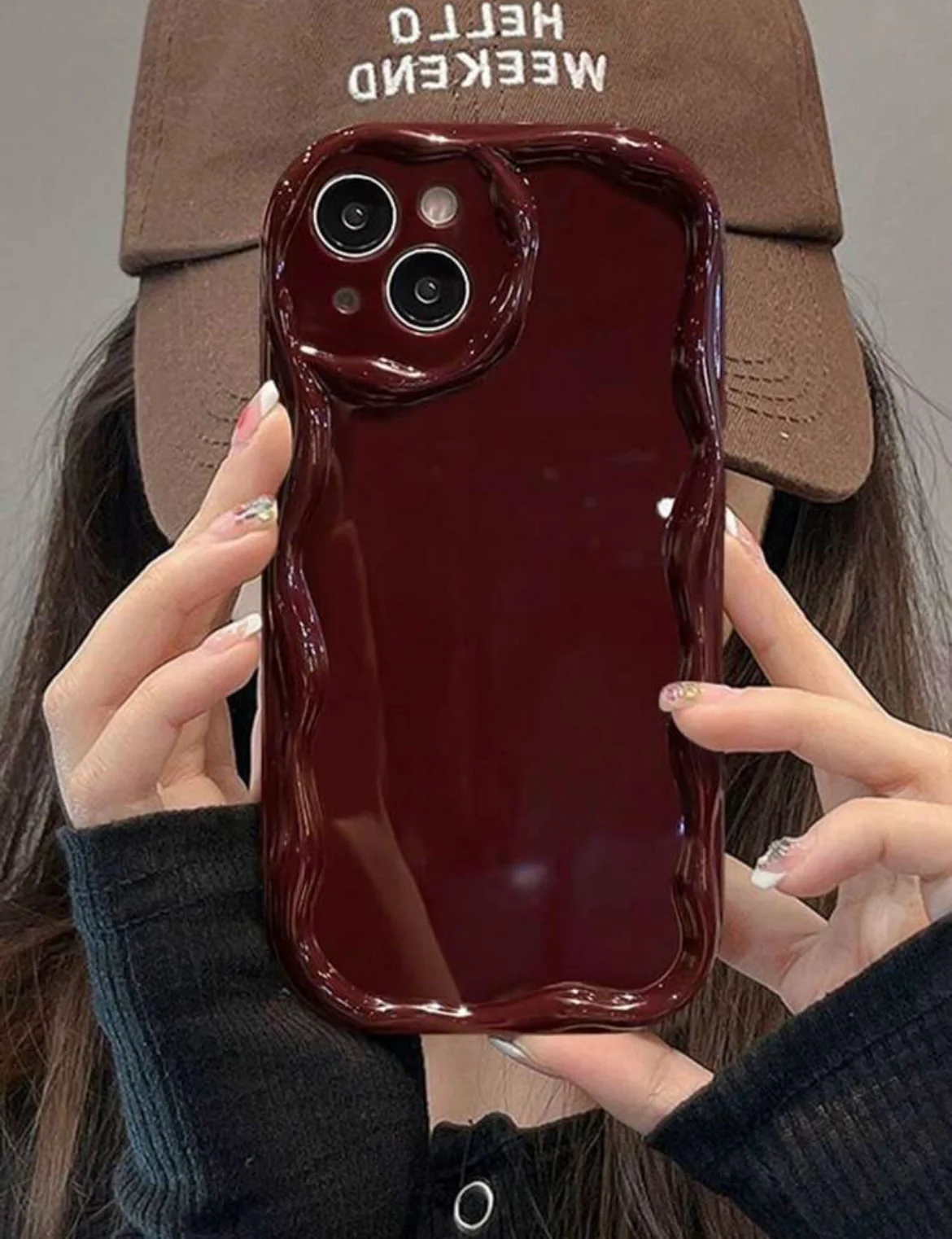 cherry red wavy edges phone case - Image 4